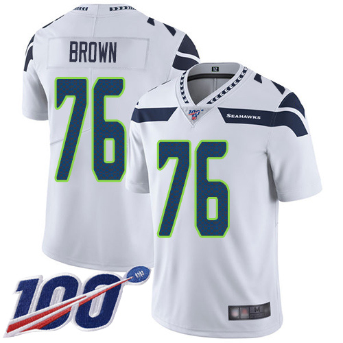 Seattle Seahawks Limited White Men Duane Brown Road Jersey NFL Football #76 100th Season Vapor Untouchable->seattle seahawks->NFL Jersey